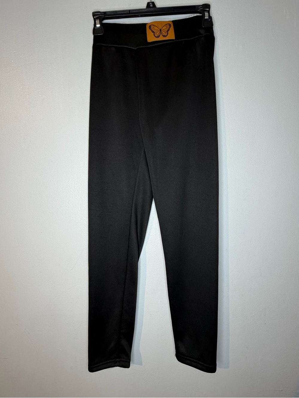 Black Kids Leggings with Butterfly Waist Patch